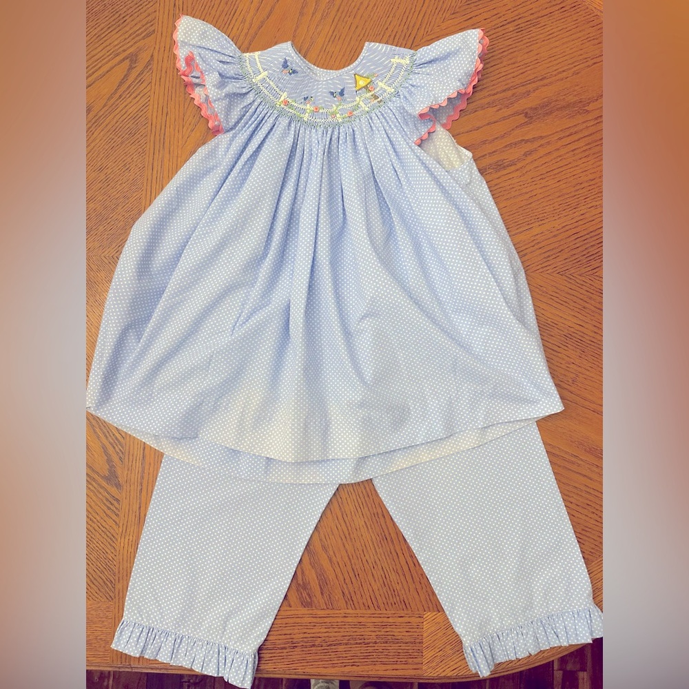 Smocked Cropped Pants set